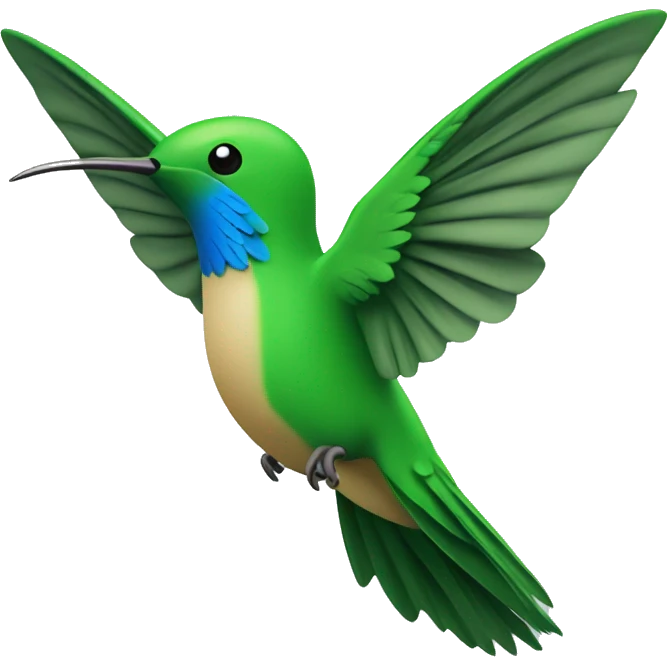 Colibri de color verde  azul volando emoji