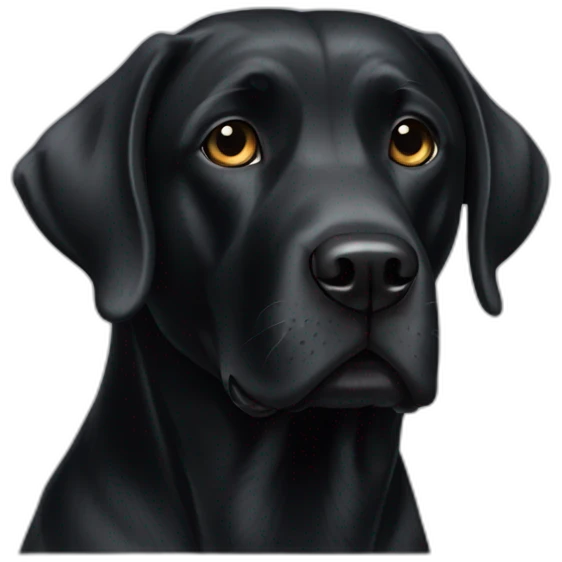 Black Labrador with white neck human emoji