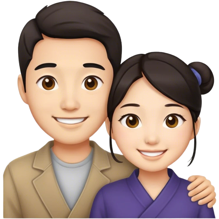 Cute asian couple emoji