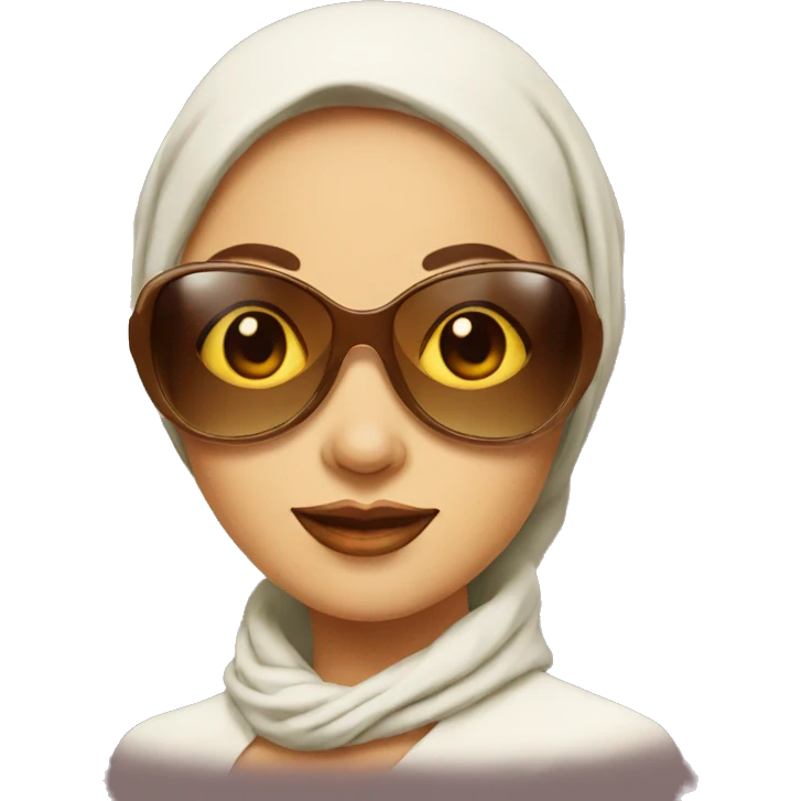 1960s woman with headscarf and sunglasses emoji