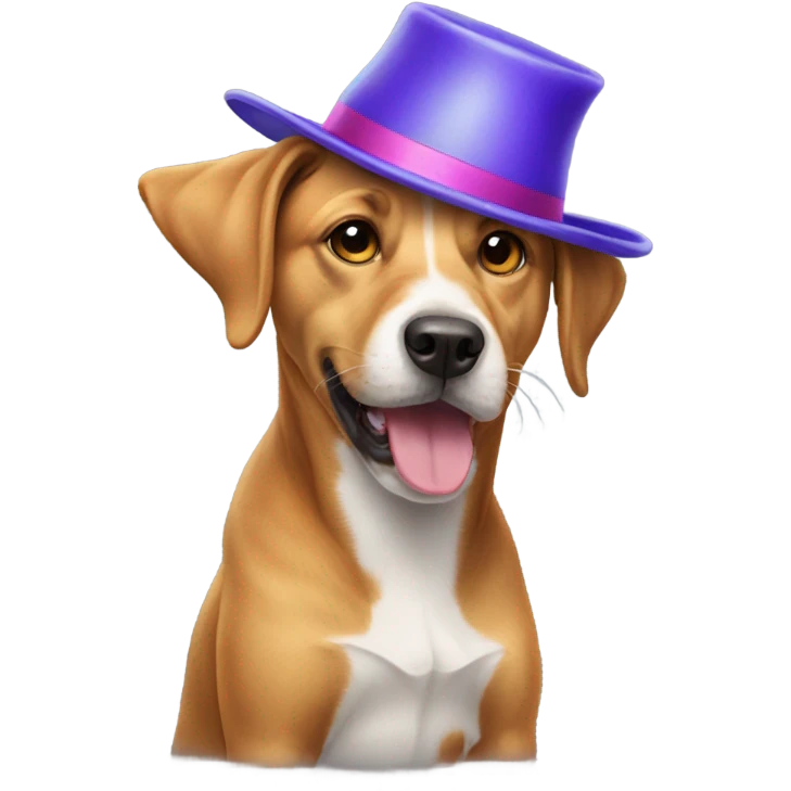 Dog wearing hat emoji