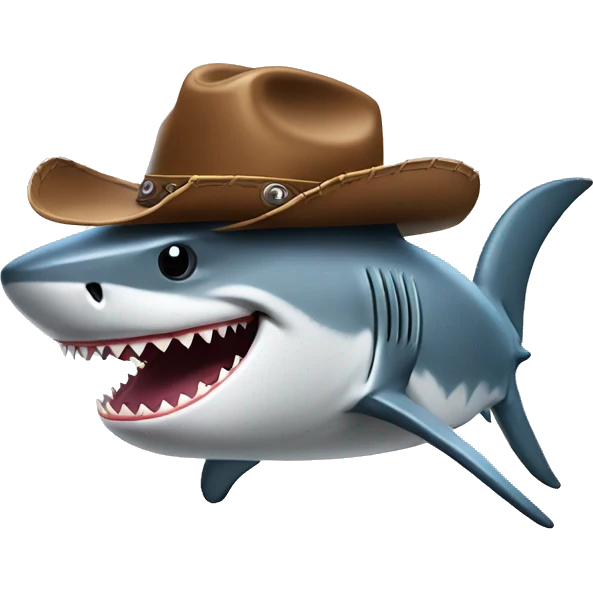 Shark with a cowboy hat  emoji