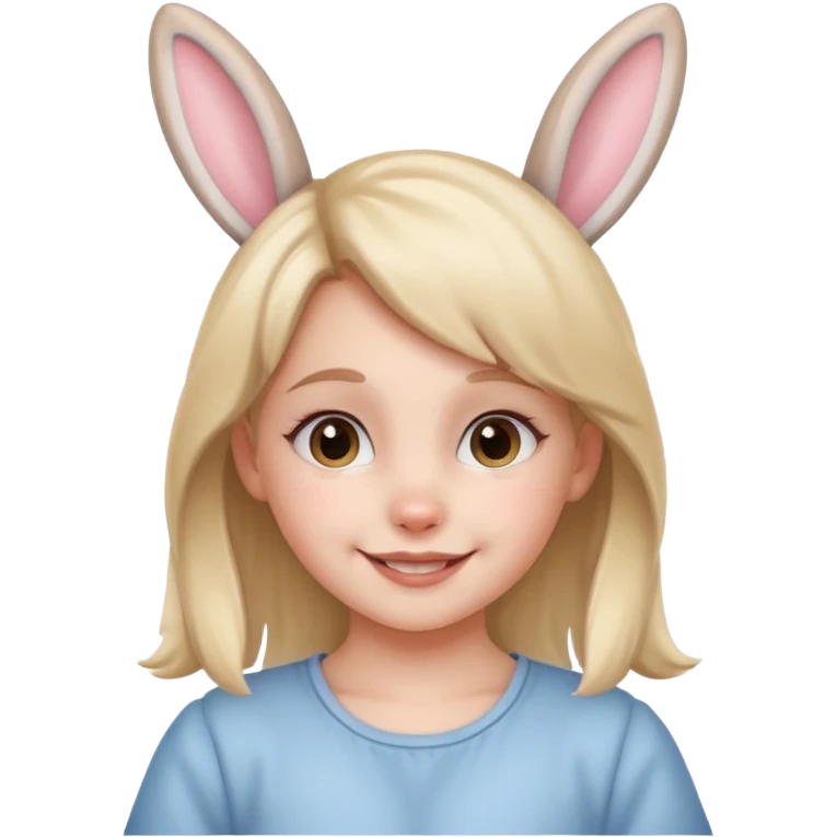 kid girl with bunny ears emoji