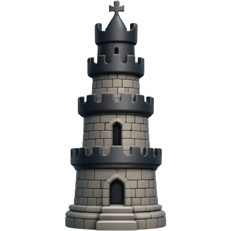 black rook chess piece, castle tower with battlements emoji