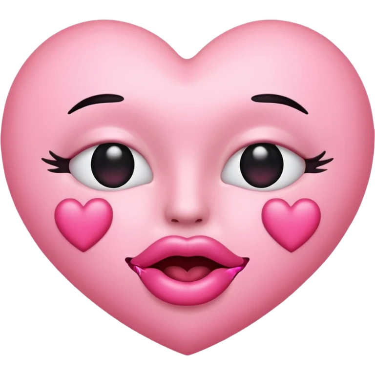 Pink heart eyes emoji with kiss mouth  emoji