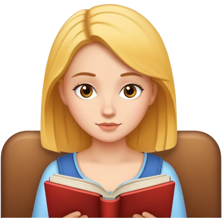 portrait of a girl reading  emoji