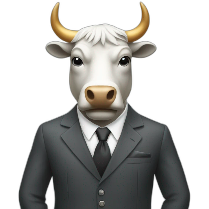 Financial bull in suit emoji