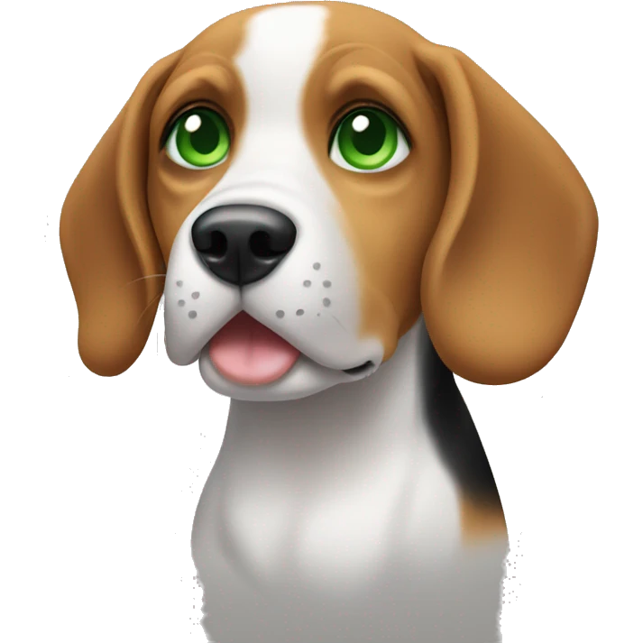 dog beagle with green eyes emoji