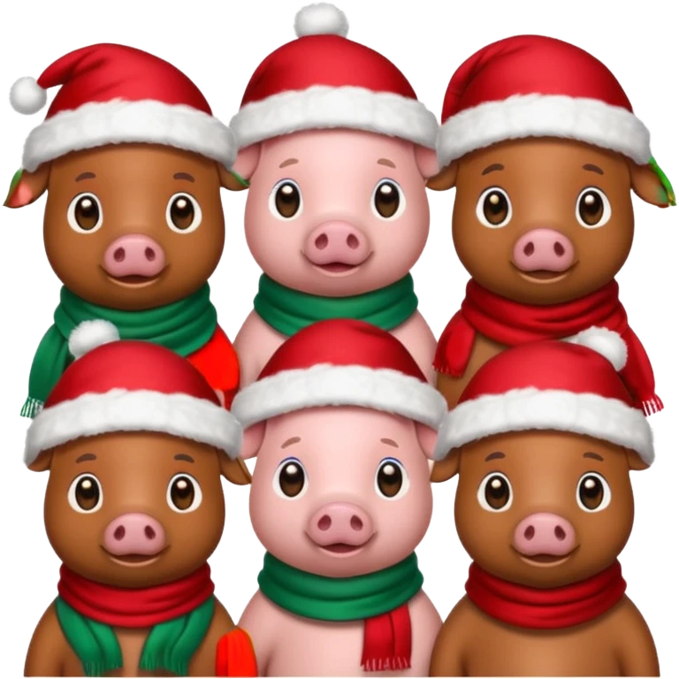 Christmas pigs emoji