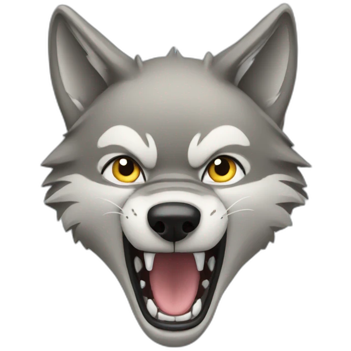 female wolf growling emoji