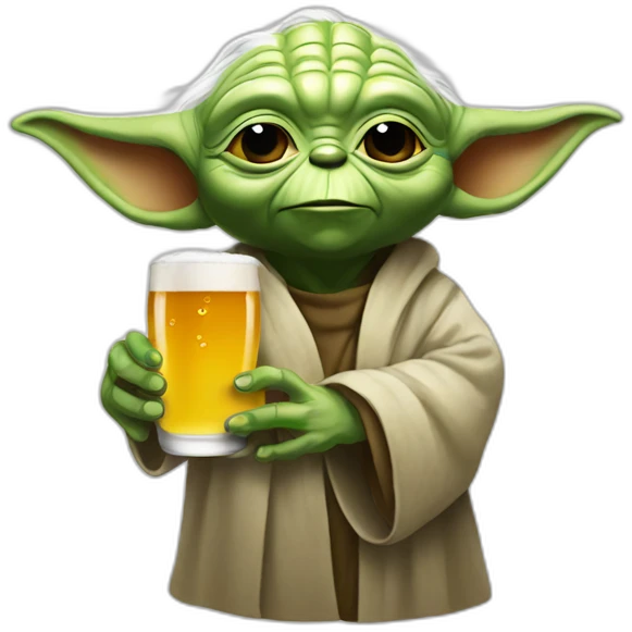 Yoda drink beer emoji