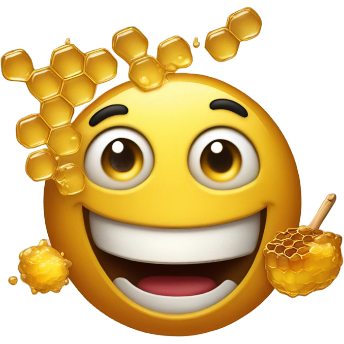 Emoji happily throwing up honey emoji