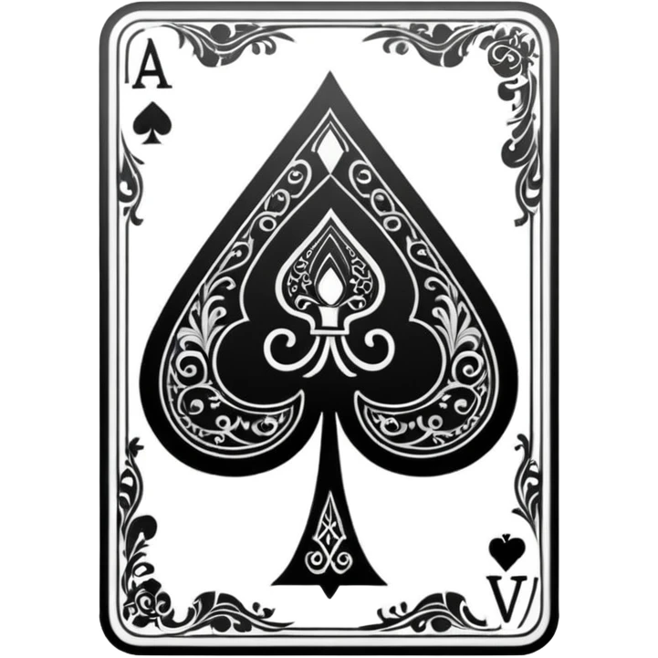 detail shot of card ace of spades emoji