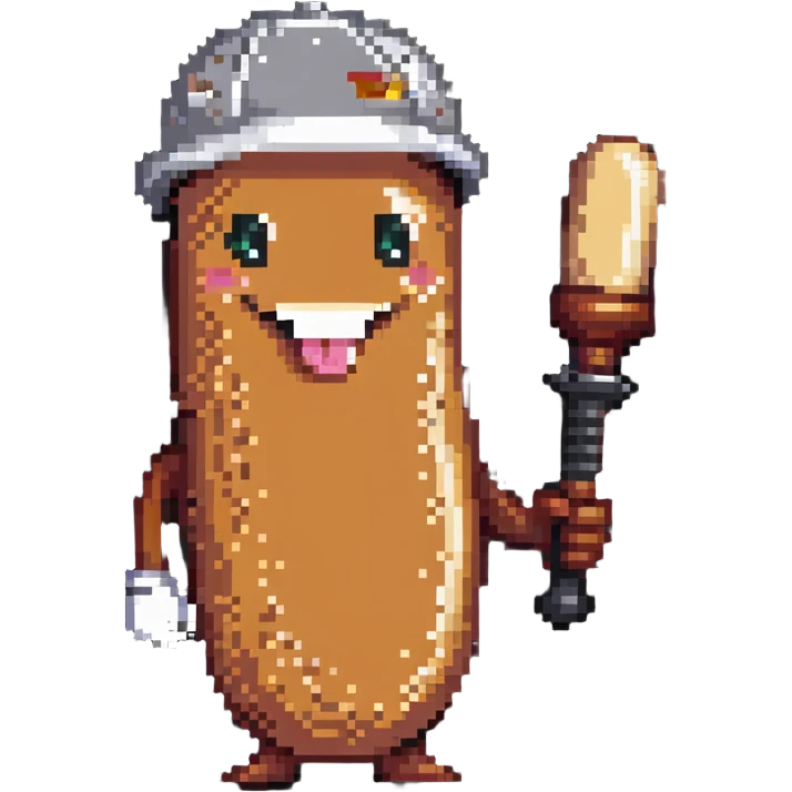 smiling sausage holding a bat emoji