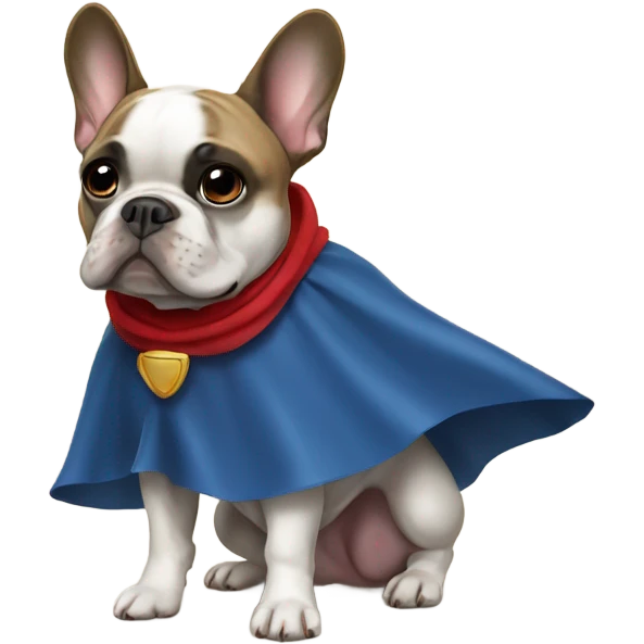French bulldog wearing a cape emoji