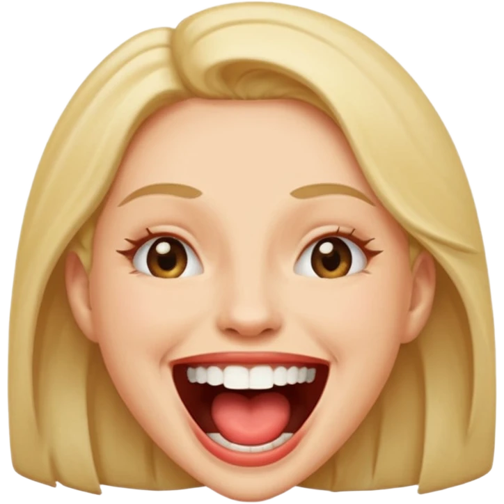 woman laugh her mouth wide open emoji