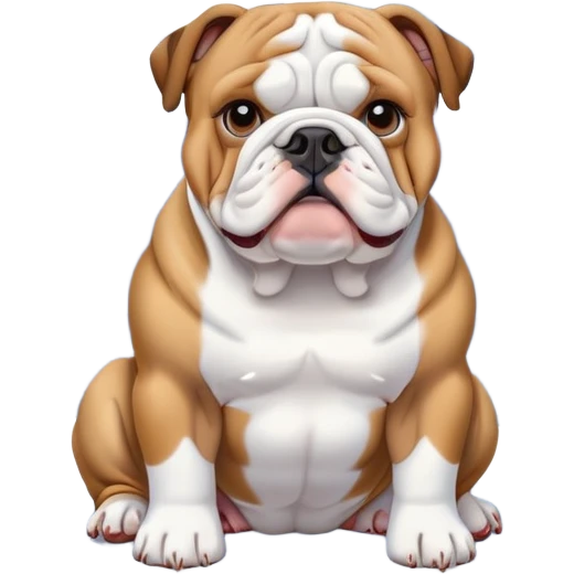 English bulldog sitting, Mount Fuji visible in the distance emoji