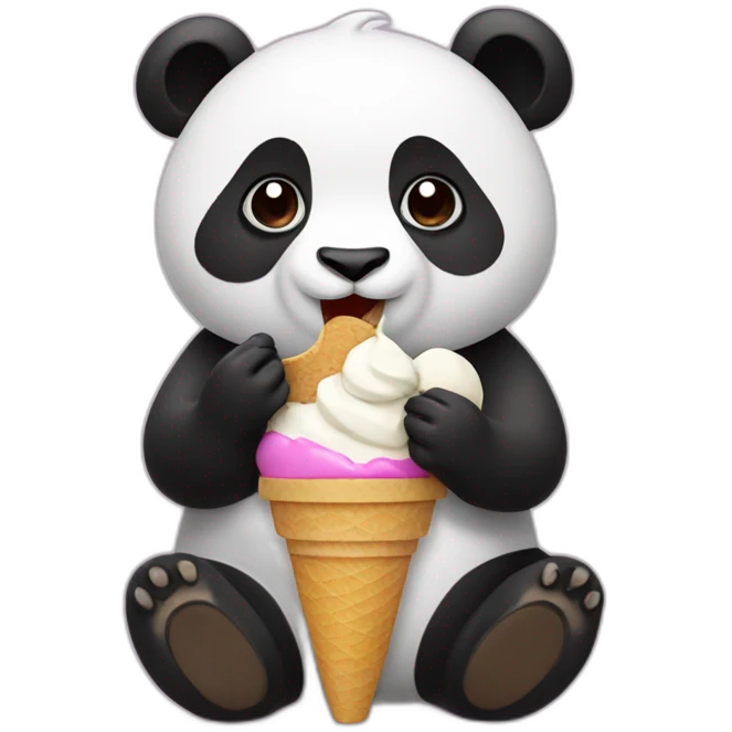 Panda eating ice cream emoji