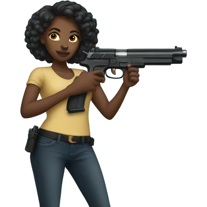 Black girl with gun emoji