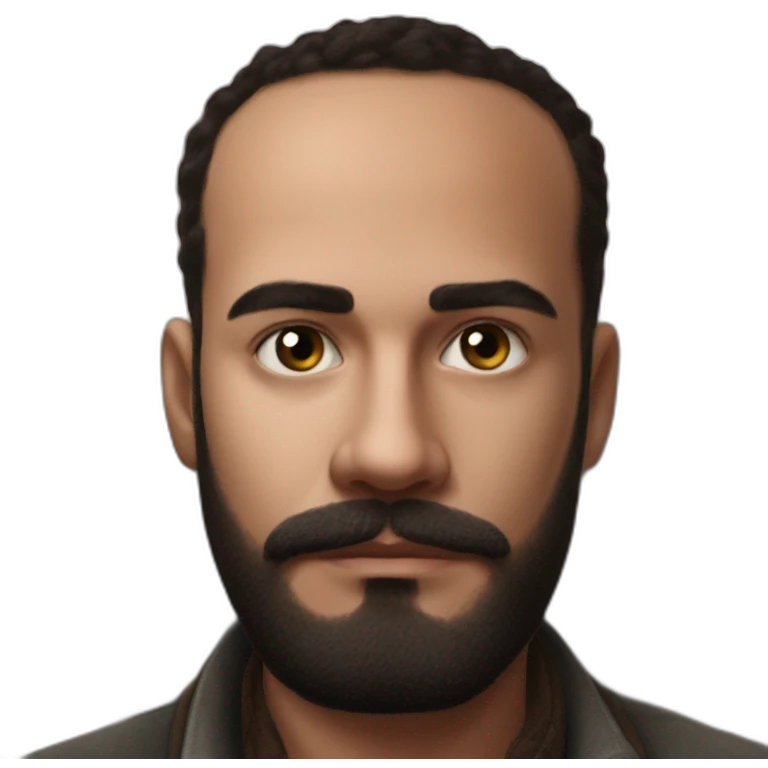 focused beard man portrait emoji