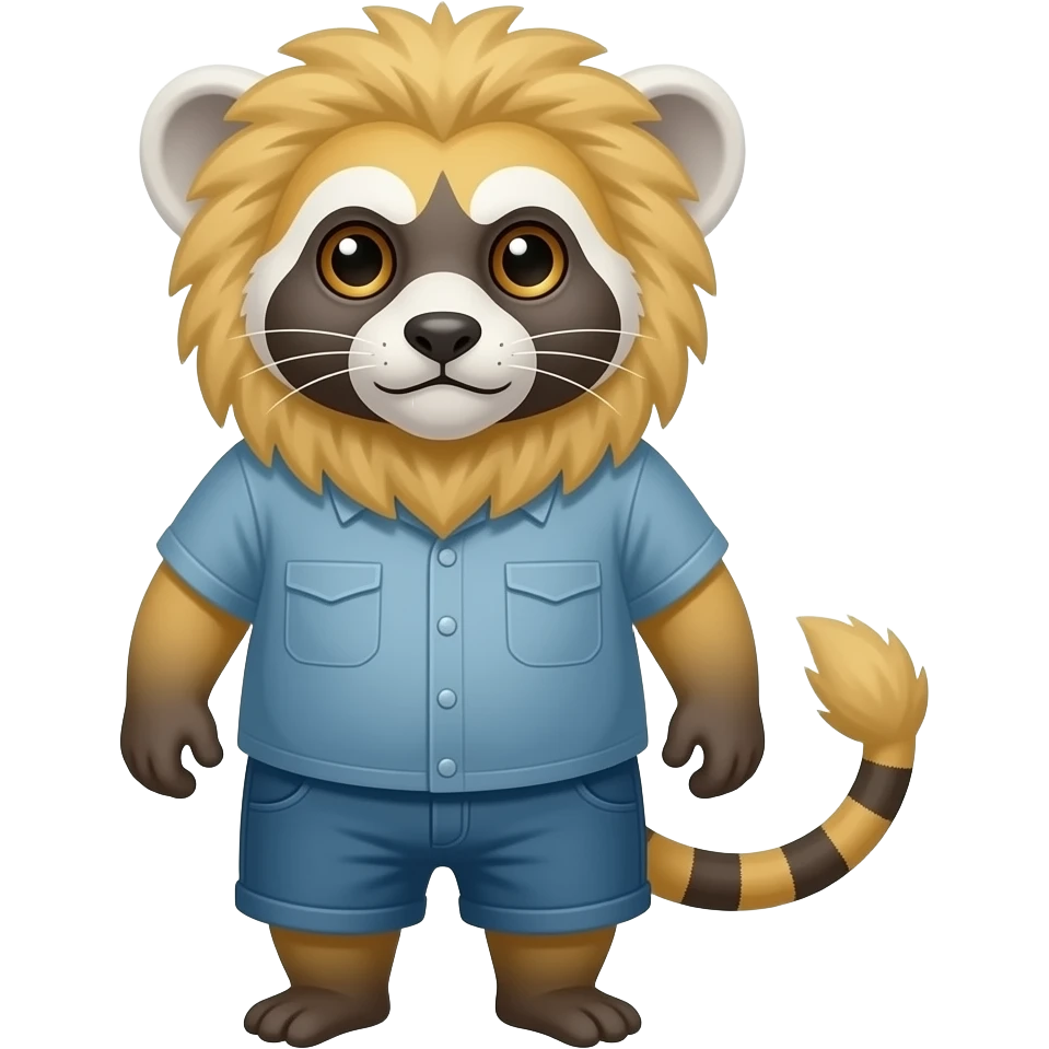 Cotton-top-Tamarin-Tanuki-Lion-hybrid emoji