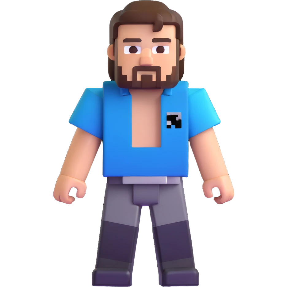Jack Black as a Minecraft character emoji