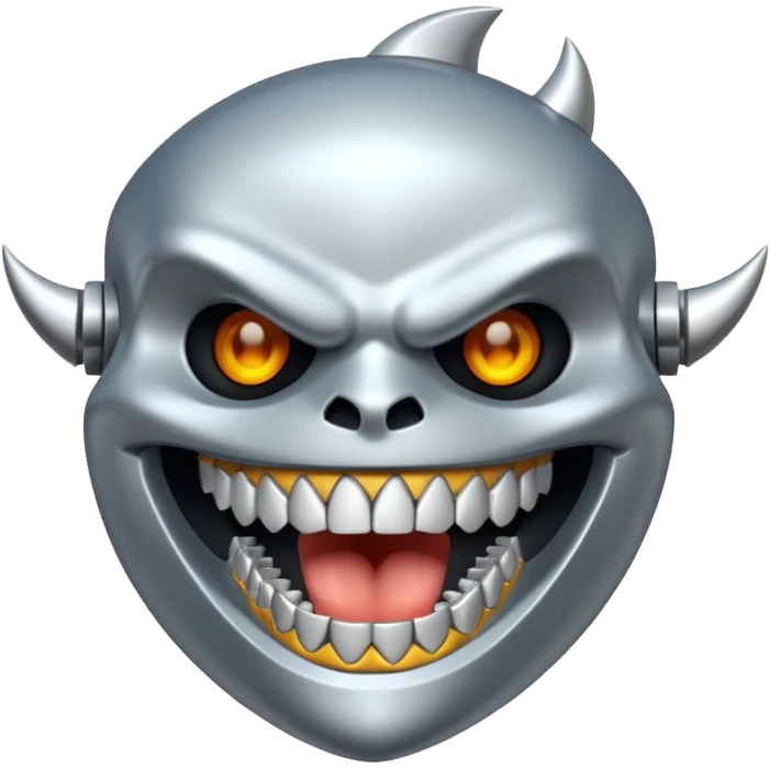metallic jaw with teeth emoji