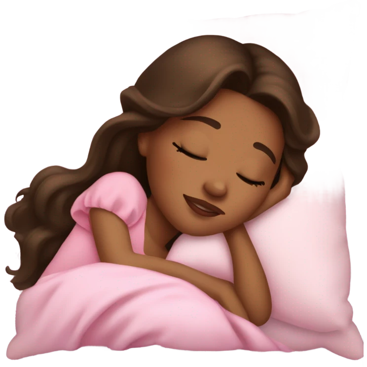 sleeping beauty brunette brown girl with a silk pillow emoji