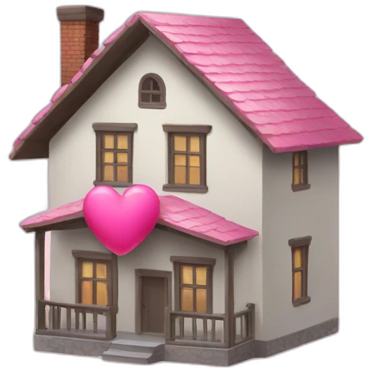 House with a pink heart emoji