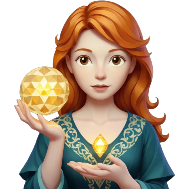 fantasy magic tarot card low poly ginger emoji