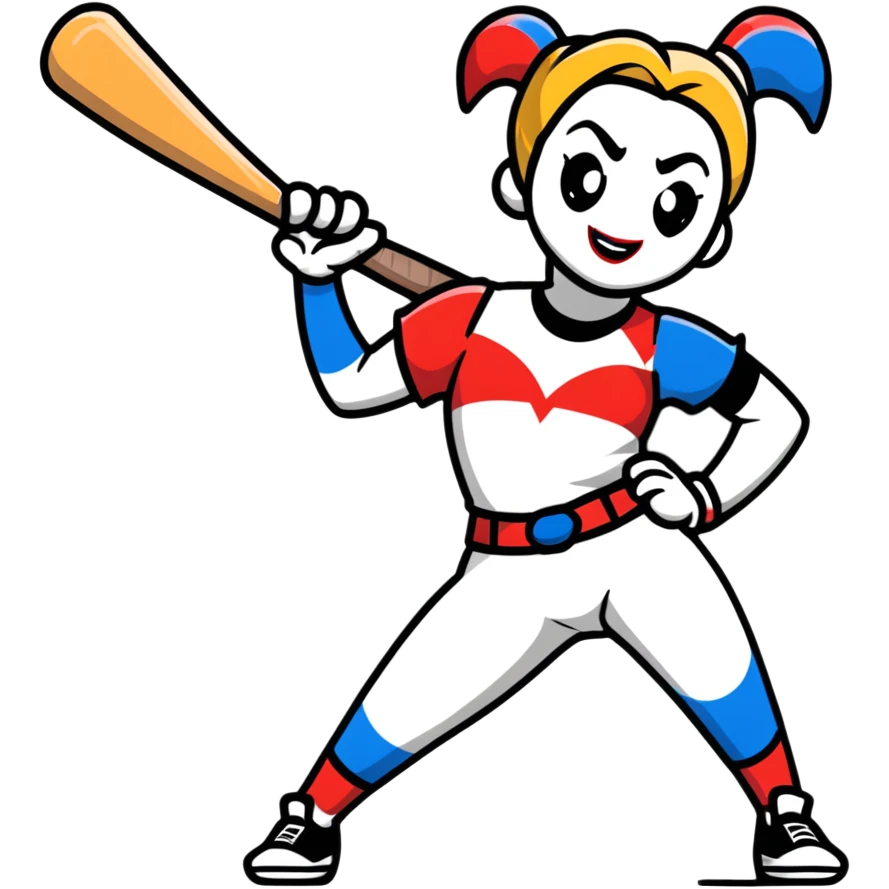 Harley Quinn with her baseball bat emoji
