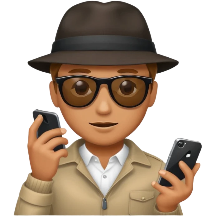 Man stealing a phone emoji