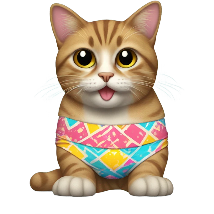 Cat wearing bikini  emoji