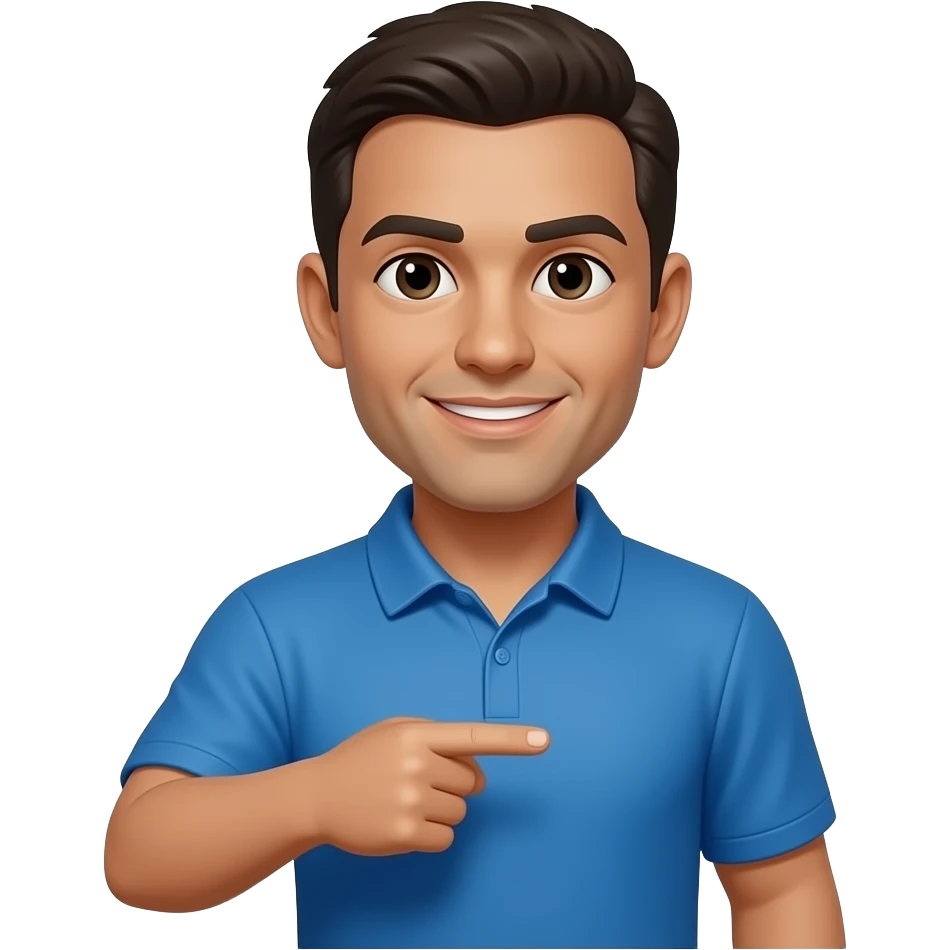 coach in a blue shirt points to knee emoji