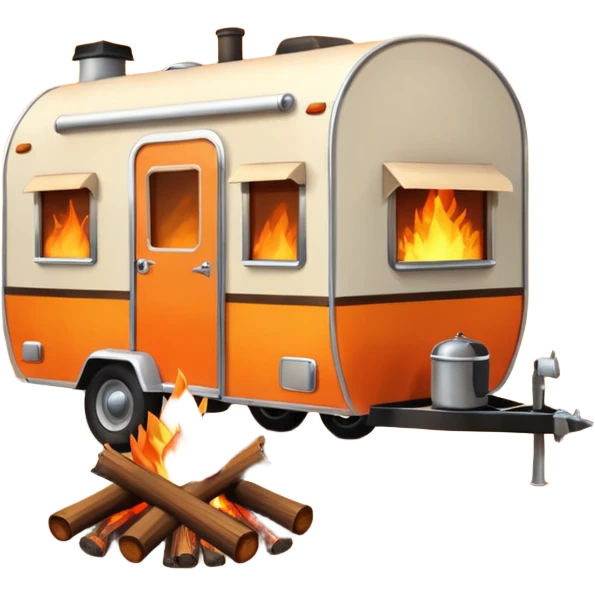 Trailer with campfire emoji