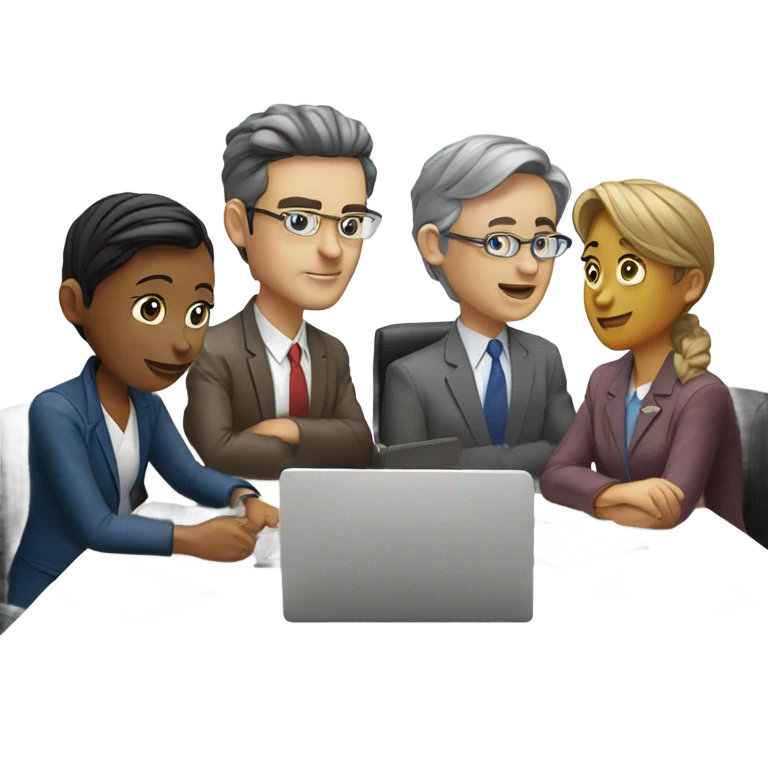 business meeting sitting at a table emoji