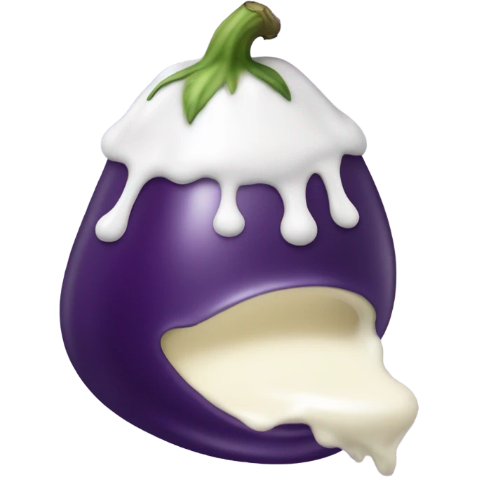 Milk coming out of an eggplant emoji