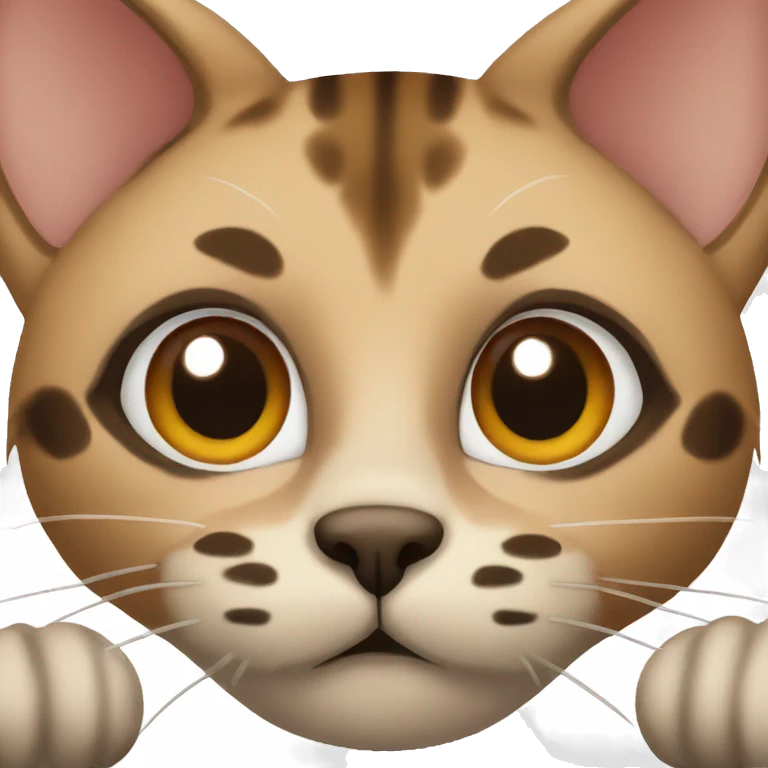 cat with brown and black spots emoji