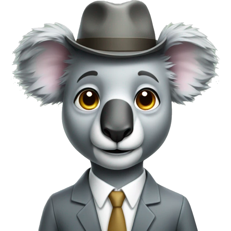 smart thin math koala man emoji