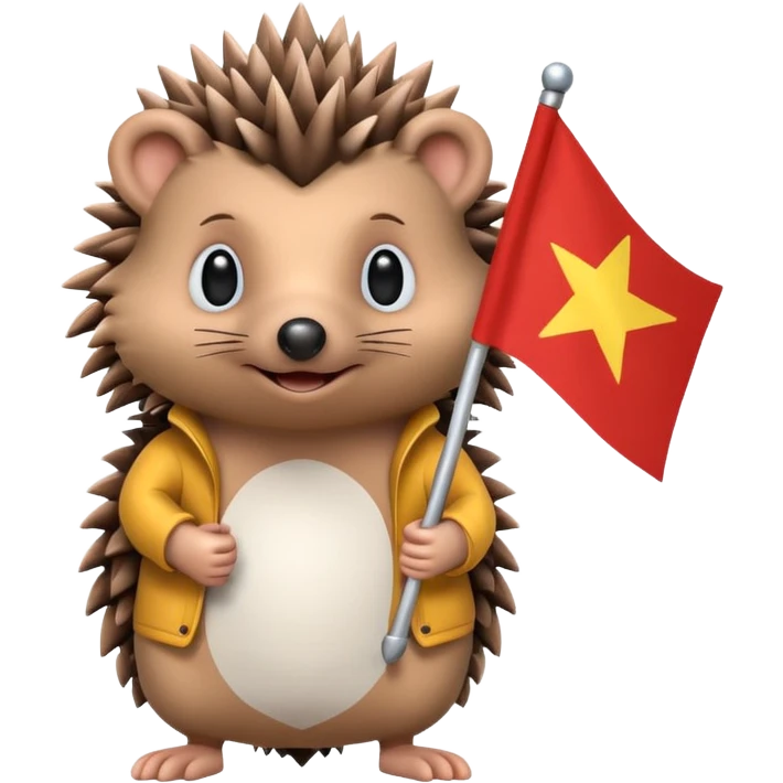 Hedgehog w flag emoji