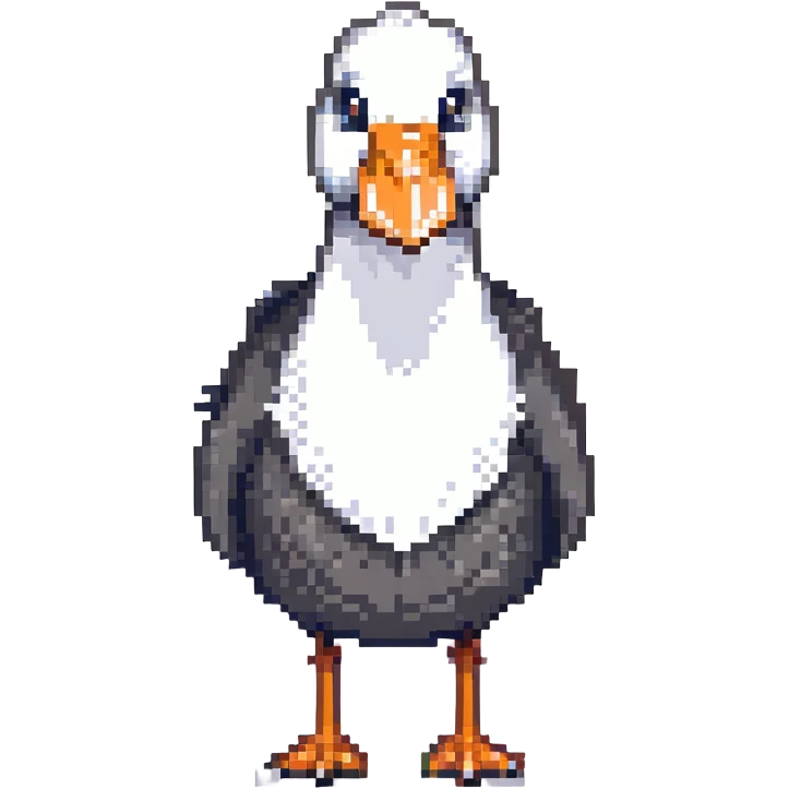 a goose in pixel art style emoji