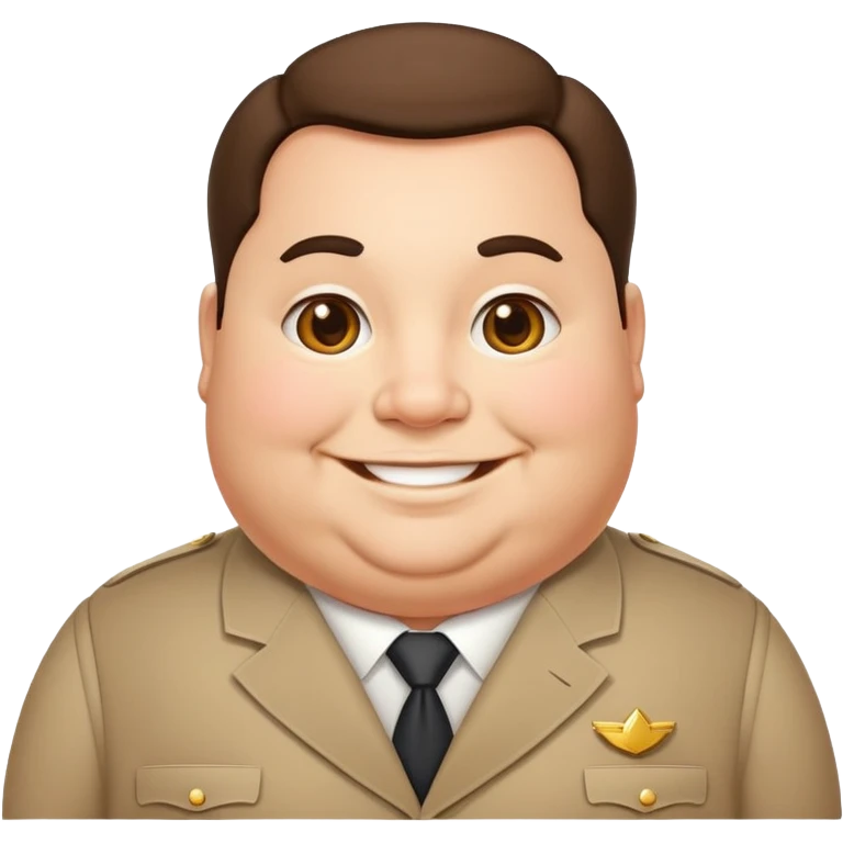 photorealistic fat official with a smile  emoji