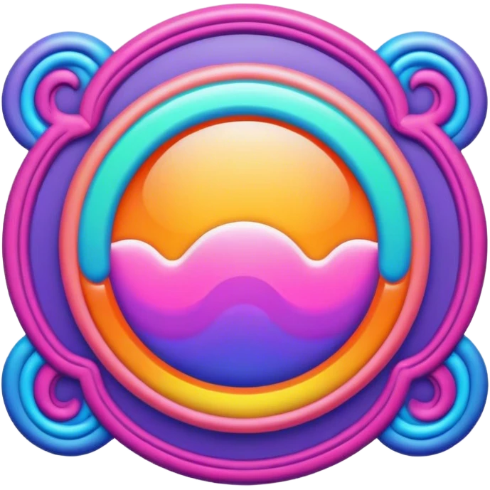 Psychedelic colored Border line emoji