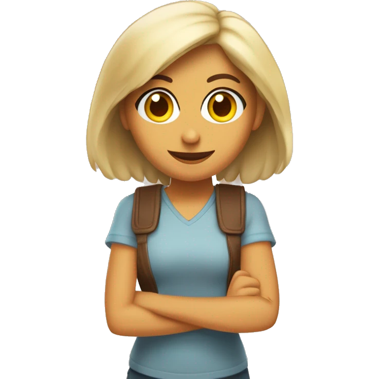 chica pelo castaña morena clara y ojos café claro  emoji