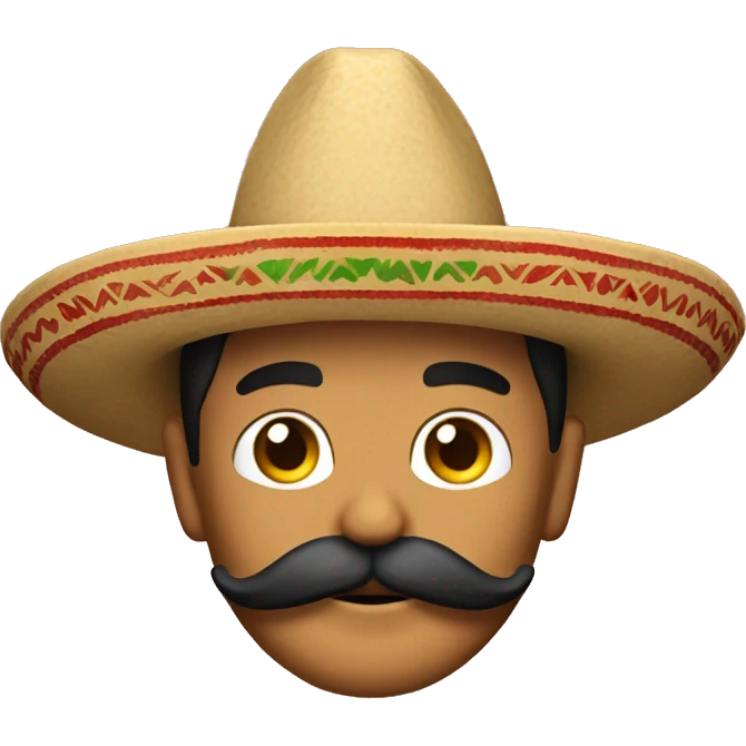 Mexican with a mustache and sombrero named Raphael  emoji