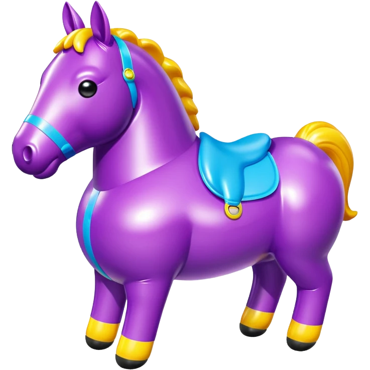   jeff koons style inflatable vinyl fat horse  emoji