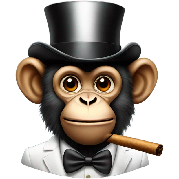 monkey with a top hat and cigar  emoji