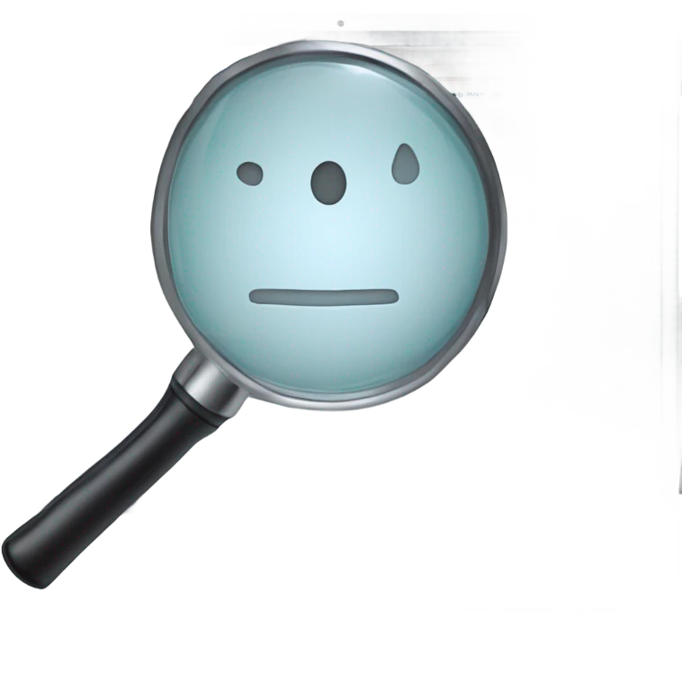 magnifying glass and computer screen emoji