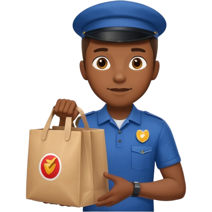 Food Delivery Courier black man emoji