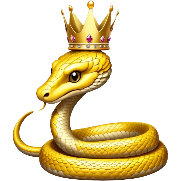 majestic golden snake wearing a crown emoji